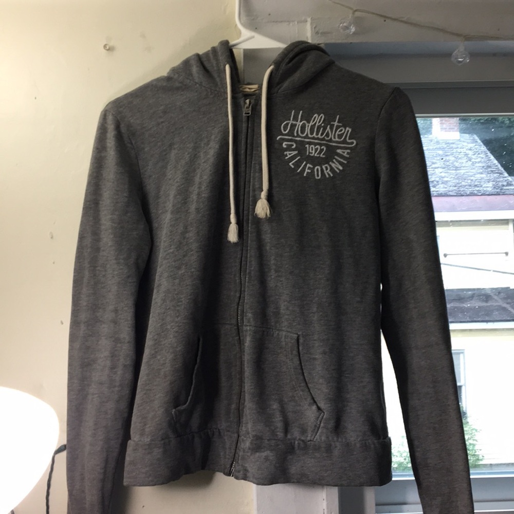 A hollister grey zip up